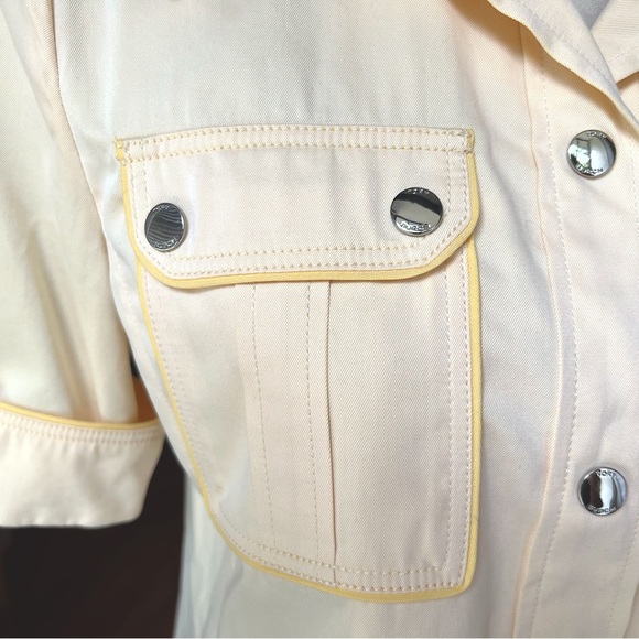 Tory Burch 🐆 Cotton Twill Safari Shirt in Iced Lemon NWT - Picture 7 of 12